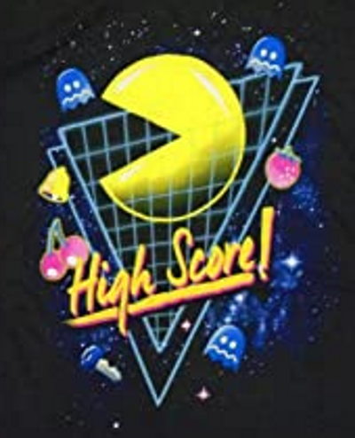 Pac Man Back in the 80's High Score T-Shirt - Click Image to Close